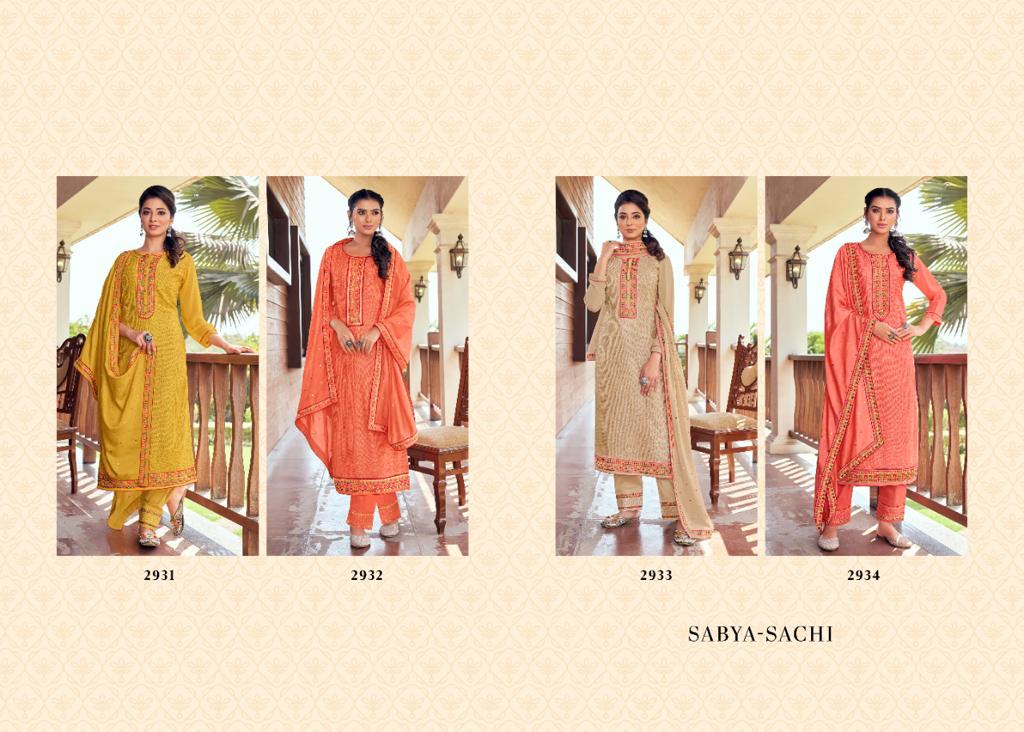 Rangoon Sabya Sachi Designer Festive Wear  luckhnowi work with Multi Color Embroidery Neck Ready Made Collection
